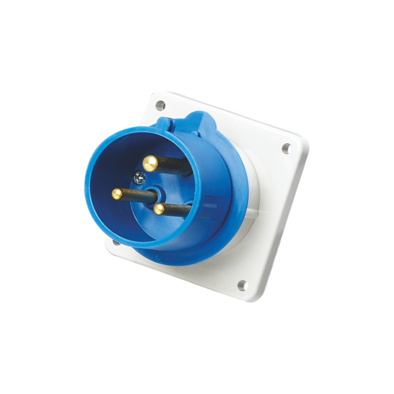 IP44 Industrial Power Plug 3Pins Panel Mounted